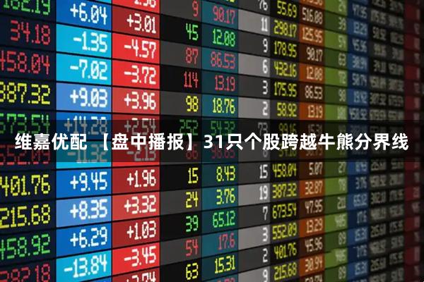 维嘉优配 【盘中播报】31只个股跨越牛熊分界线