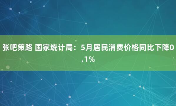 张吧策路 国家统计局：5月居民消费价格同比下降0.1%